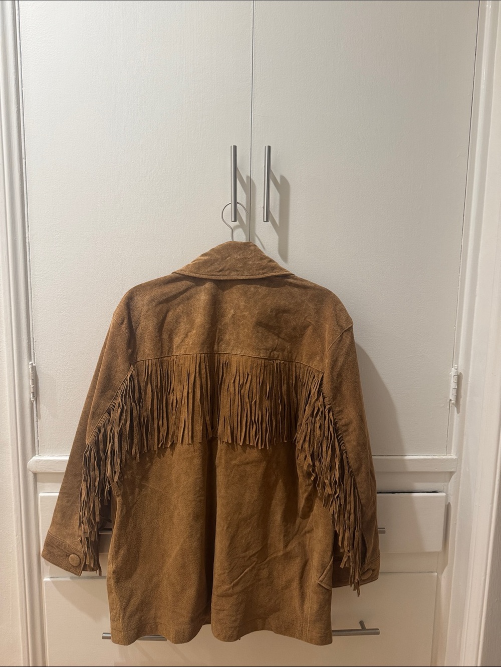Blank NYC Brown Suede Double-Breasted fringe Jacket xs - Picture 13 of 13